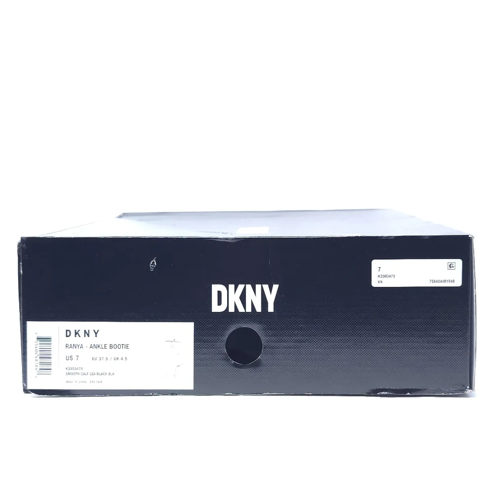 DKNY Ranya Zip Ankle Bootie Black Leather Size 7 Style K3303470 - Picture 10 of 10